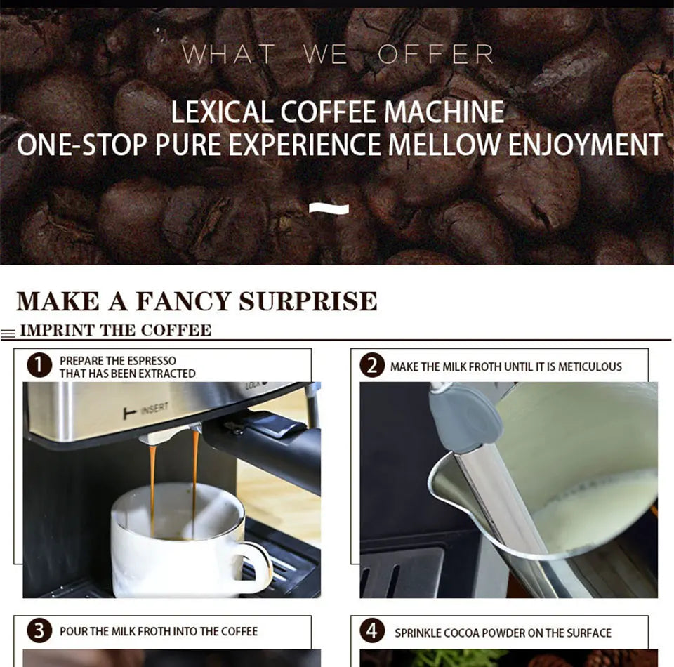 Italian espresso machine Dolce milk frother kitchen appliance electric foam cappuccino latte mocha coffee machine