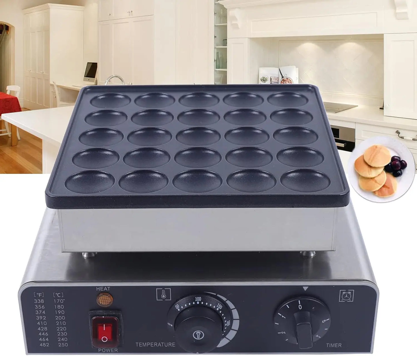 Maker Bread Maker Commercial Electric Non-Stick Waffle Maker Muffin Maker 1.8 Inch for Home and Restaurant Kitchen Bakery Snack