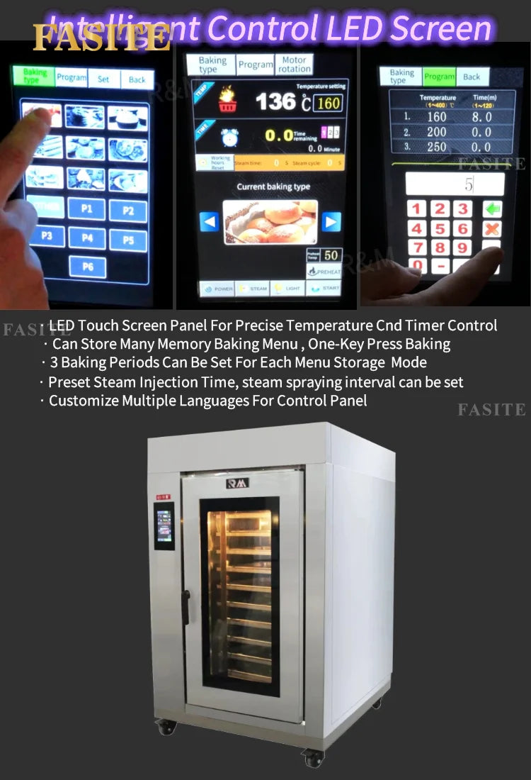 For Electric Bakery Equipment Restaurant Used Automatic Rotary Bread Oven Machine Commercial for Make Pizza and Cake