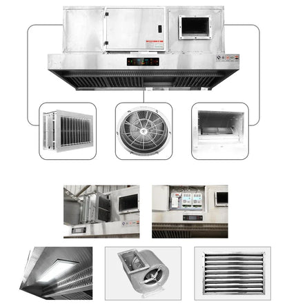 Restaurant Appliances T Shape Range Kitchen Hood System with filter