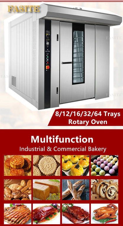 For Electric Bakery Equipment Restaurant Used Automatic Rotary Bread Oven Machine Commercial for Make Pizza and Cake