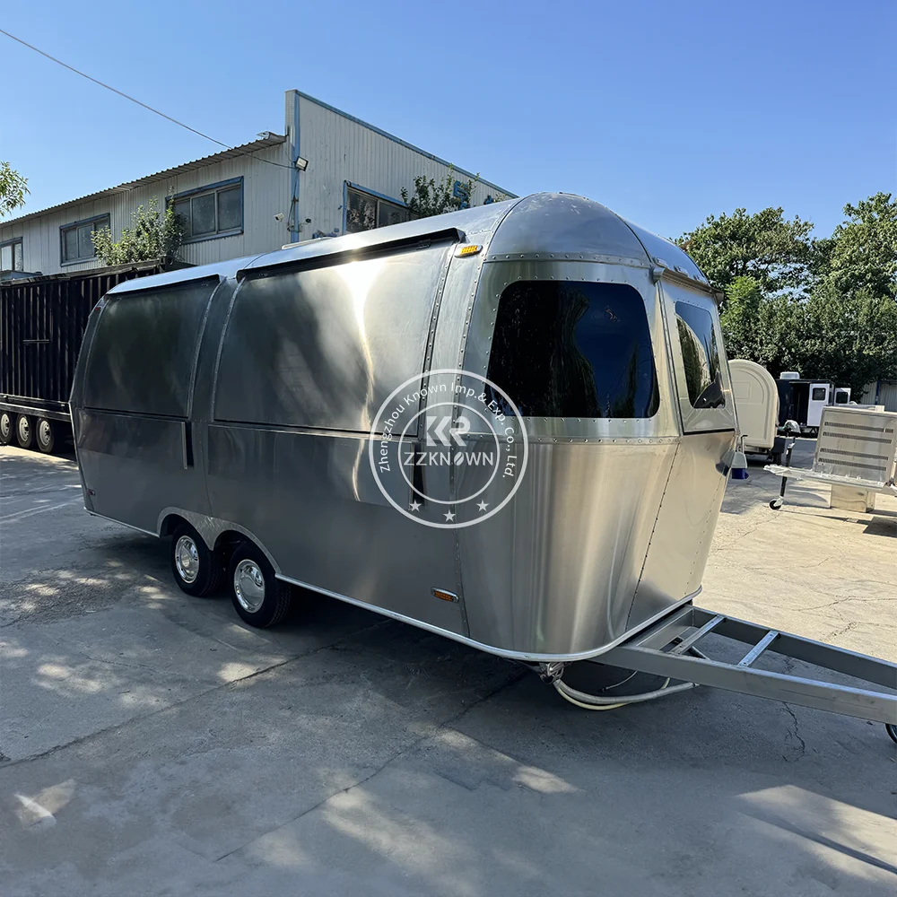 2024 Mobile Restaurant With Kitchen Street Food Van Airstream Bar Beer Trailer Fully Equipped Pizza Oven Food Truck