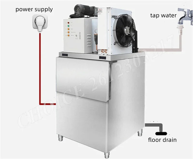 Automatic Ice Cube Maker Machine 200kg/Day Stainless Steel Ice Maker Machine Home Appliance For Bar Restaurant Commercial