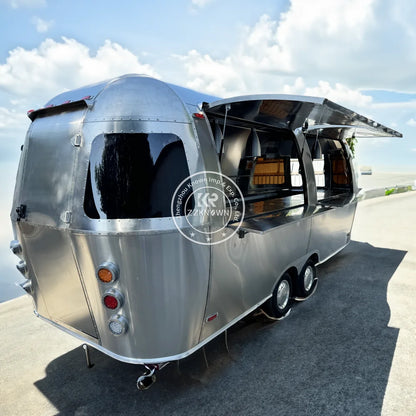 2024 Mobile Restaurant With Kitchen Street Food Van Airstream Bar Beer Trailer Fully Equipped Pizza Oven Food Truck