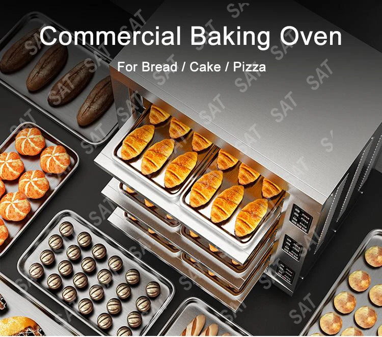 Customized Stainless steel Pizza oven commercial oven bakery equipment Restaurant Kitchen electric oven for baking