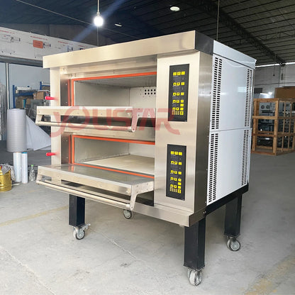 Bakery Kitchen Catering Equipment Commercial Industrial Use Luxury 3 Deck 9 Trays Bread Cake Pizza Baking Machine Deck Oven