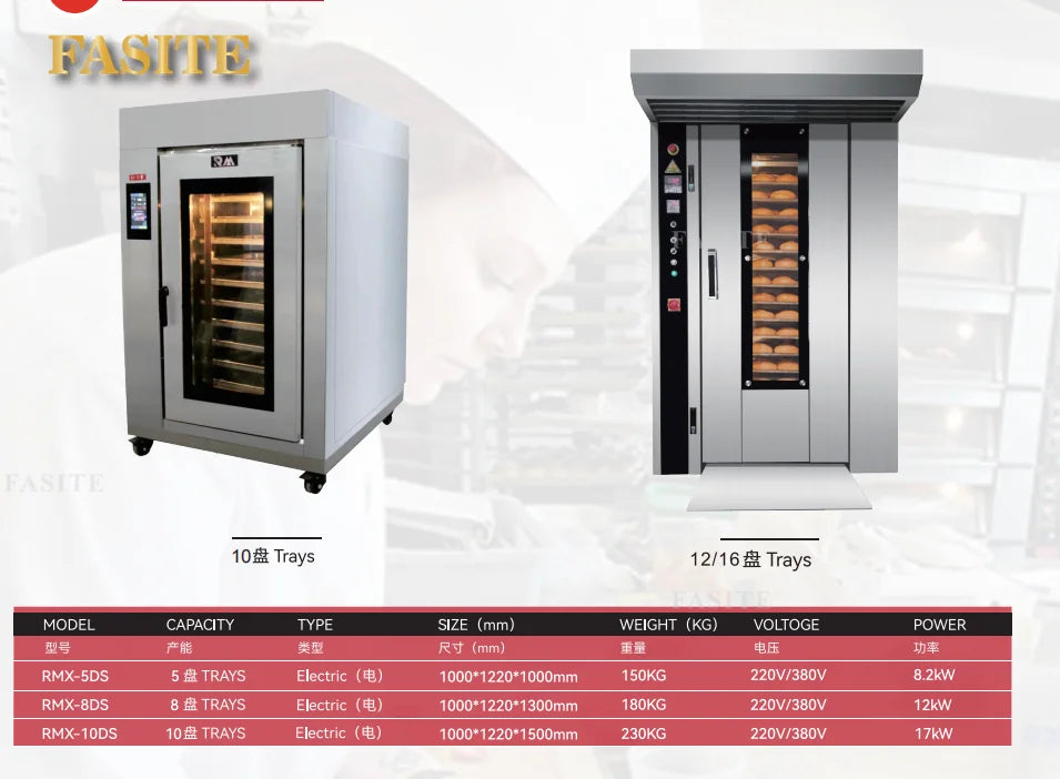 For Electric Bakery Equipment Restaurant Used Automatic Rotary Bread Oven Machine Commercial for Make Pizza and Cake