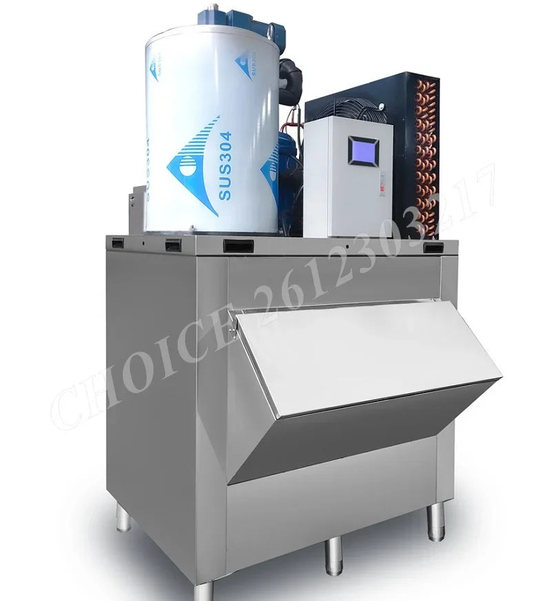 Automatic Ice Cube Maker Machine 200kg/Day Stainless Steel Ice Maker Machine Home Appliance For Bar Restaurant Commercial